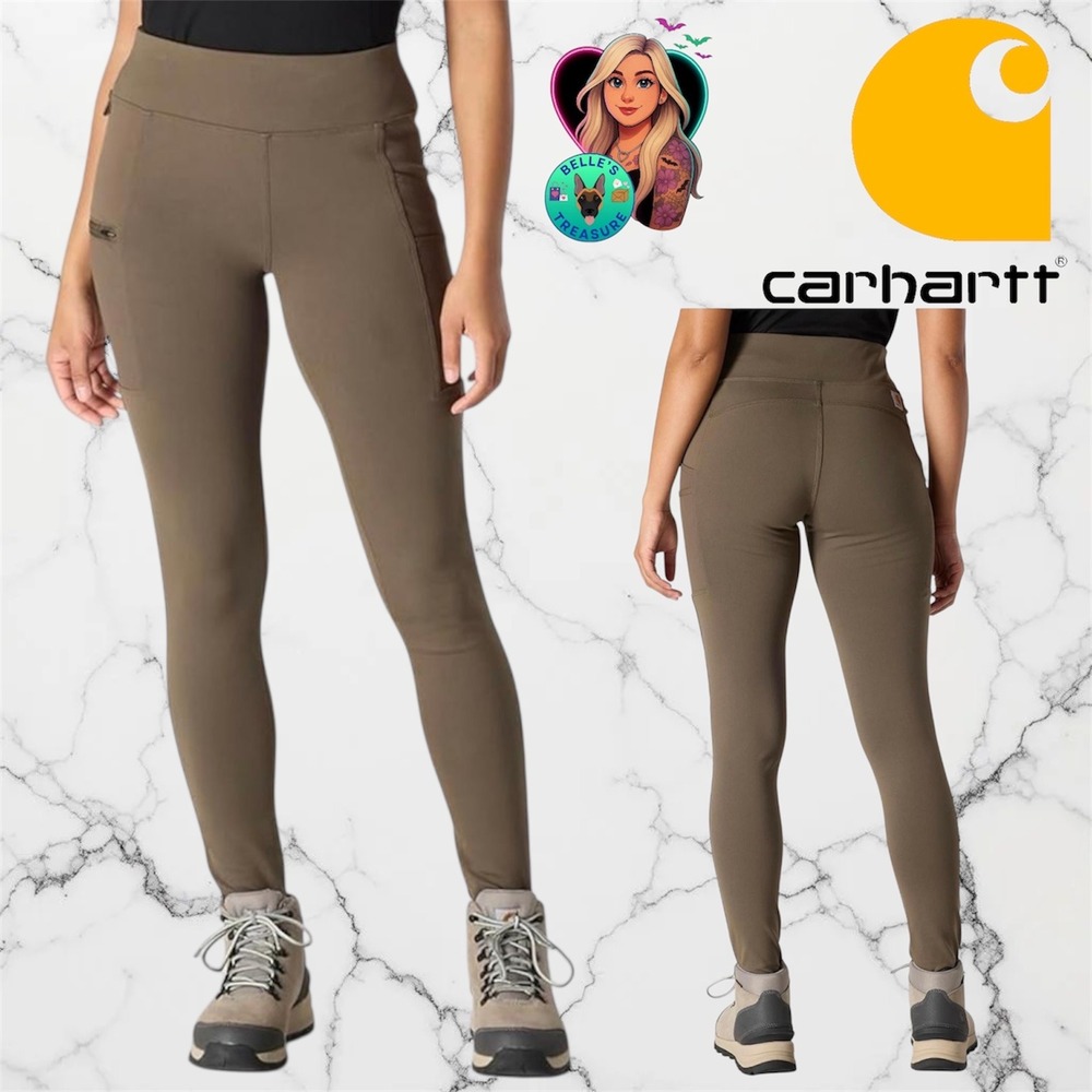 Carhartt Force Fitted Lightweight Utility‎ Leggings OD Green Womens XL Tall NEW